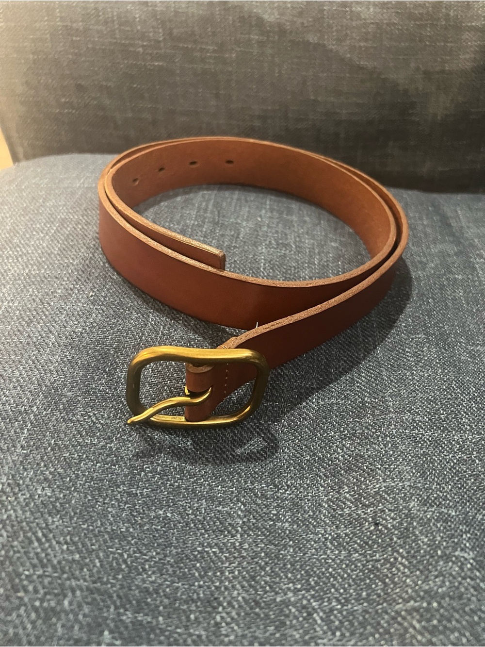 GAP Genuine Leather Cognac Brown Belt Gold Tone Buckle Size S